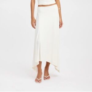 Kookai Cream High Low Skirt